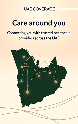 UAE coverage — Care around you. Connecting you with trusted healthcare providers across the UAE.